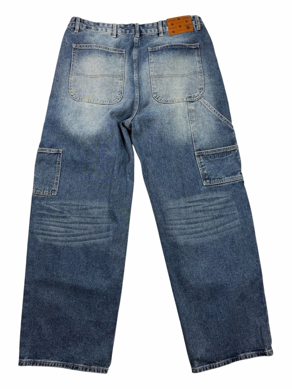 YoungLA 6015 Double Knee Carpenter Baggy Workwear Jeans Utility Denim 37x30.5 XL
